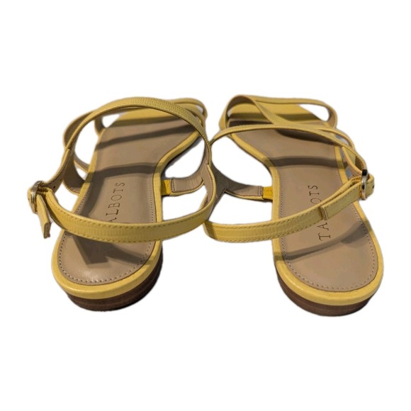 Talbots Women's Keri Multi Strap Flat Sandals Genuine Leather Yellow Sz 8 *READ* - Picture 8 of 12